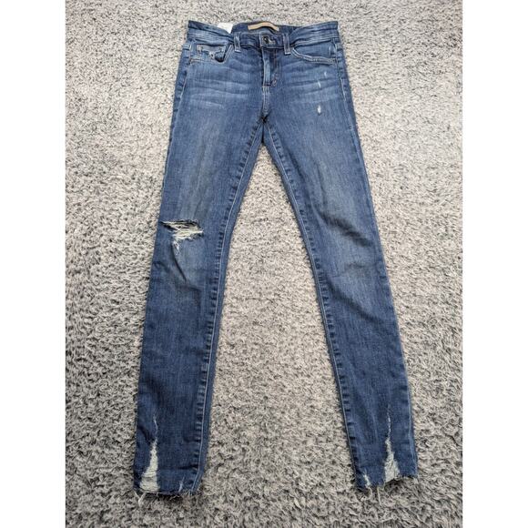 Joes Jeans Women 25 Blue Skinny Ankle Stretch Thrashed Stretch Mid Rise Grunge - Picture 3 of 9